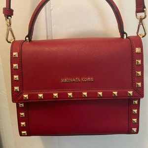 **BRAND NEW** Red and gold studded Michael Kors purse